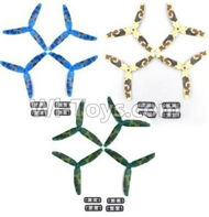 JJPRO P200 Spare Parts-18-01 Upgrade 3-Blade Propellers,Main rotor blades(3 color,each 4pcs,Total 12pcs) & Split paddle device(1pcs),JJRC JJPRO P200 RC Quadcopter Drone Spare Parts Replacement Accessories