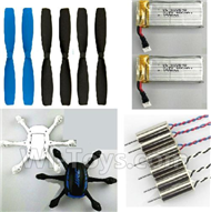 JJRC H21 Parts-29 Propellers(6pcs) & Main Motor(6pcs) & Upper and bottom shell cover & 400mah battery(2pcs) For JJRC H21 H21 Quadcotper parts,H21 Drone Spare parts,2.4V UFO