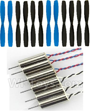 JJRC H21 Parts-30 Propellers(12pcs) & Rotating Motor with red and blue wire(3pcs) & Reversing-rotating Motor with black and white wire(3pcs) For JJRC H21 H21 Quadcotper parts,H21 Drone Spare parts,2.4V UFO