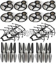 JJRC H29 H29C H29W H29G Parts-15 Motor Seat(8pcs) & Outer protect frame(8pcs) & Propellers(12pcs) For JJRC H29 H29C H29W Quadcopter Spare parts,RC drone Parts,2.4G UFO Parts