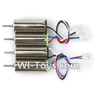 JJRC H36 Spare Parts-27 clockwise rotating Motor with Red and Blue wire(2pcs) & counterclockwise Reversing-rotating Motor with Black and white wire(2pcs),JJRC H36 RC Quadcopter Drone Spare Parts Replacement Accessories