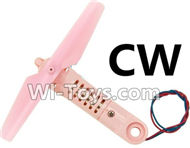 JJRC H37 Spare Parts-09 Rotating motor Arm unit(1 Set-CW)-Include the Motor,Propellers,Main gear,and Arm-Pink,JJRC H37 RC Quadcopter Drone Spare Parts Replacement Accessories,H37 ELFIE Pocket Selfie Drone Parts