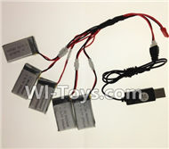 JJRC H37 Spare Parts-18-04 USB Charger wire & Upgrade 1-to-5 Conversion wire((Not include the 5 battery),JJRC H37 RC Quadcopter Drone Spare Parts Replacement Accessories,H37 ELFIE Pocket Selfie Drone Parts