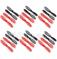 JJRC H6 H6C H6D Parts-09 Propellers,Main rotor blades(24pcs-12x Black & 12X Red) For JJRC H6 H6C H6D Drone,RC Quadcopter spare parts