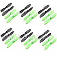 JJRC H6 H6C H6D Parts-10 Propellers,Main rotor blades(24pcs-12x Black & 12X Green) For JJRC H6 H6C H6D Drone,RC Quadcopter spare parts