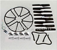 JJRC H8C H8D Parts--36 Crash set 2-(Propelers-8pcs & Landing skid-2pcs & Outer protect frame-4pcs & Motor-2pcs & Main gear with hollow pipe-4pcs & Motor seat-4pcs))-Black For JJRC H8C H8D Quadcopter Parts,Drone parts,Camera spare parts