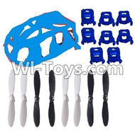 Lead Honor LH-X9 Parts -02 Upper shell cover & Upper and bottom motor cover(8pcs) & Blades(8pcs)-Blue For LiHuang LH-X9 Quadcopter parts rc drone parts