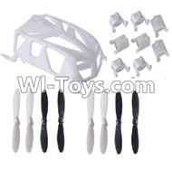 Lead Honor LH-X9 Parts -03 Upper shell cover & Upper and bottom motor cover(8pcs) & Blades(8pcs)-White For LiHuang LH-X9 Quadcopter parts rc drone parts