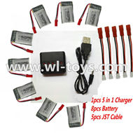 MJX X300 X300C RC Quadcopter parts-47 Upgrade 1-to-5 balance charger and USB charger & 5pcs coversion wire & 8pcs 750mah battery