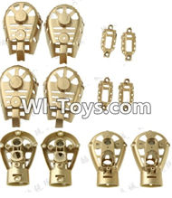 MJX X402 X402H Spare Parts-38 Whole motor unit parts(Include the Motor seat,Motor cover,Small Motor seat cover)-Each 4pcs-Golden,MJX X402H X402 RC Quadcopter Drone Spare Parts Replacement Accessories