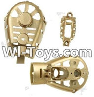 MJX X402 X402H Spare Parts-39 Whole motor unit parts(Include the Motor seat,Motor cover,Small Motor seat cover)-Each 1pcs-Golden,MJX X402H X402 RC Quadcopter Drone Spare Parts Replacement Accessories