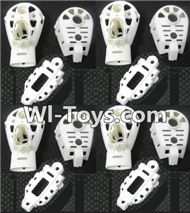 MJX X402 X402H Spare Parts-46 Whole motor unit parts(Include the Motor seat,Motor cover,Small Motor seat cover)-Each 4pcs-White,MJX X402H X402 RC Quadcopter Drone Spare Parts Replacement Accessories