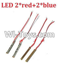 MJX X401 X401H Spare Parts-74 LED bar set (color 2Xred + 2Xblue),MJX X401H X401 RC Quadcopter Drone Spare Parts Replacement Accessories