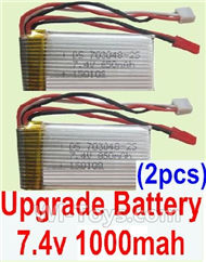 MJX X601H X601 Spare Parts-26-05 Upgrade 7.4v 1000mah Battery(2pcs),MJX X601H X601 RC Quadcopter Drone Spare Parts Replacement Accessories