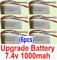 MJX X601H X601 Spare Parts-26-06 Upgrade 7.4v 1000mah Battery(6pcs),MJX X601H X601 RC Quadcopter Drone Spare Parts Replacement Accessories
