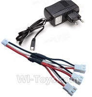 MJX X601H X601 Spare Parts-32 Charger & Upgrade 1-to-3 coversion Charging cable(1pcs),MJX X601H X601 RC Quadcopter Drone Spare Parts Replacement Accessories