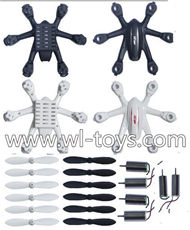 MJX X900 X901 RC Quadcopter Parts-02 Upper shell cover,Upper canopy & Bottom shell cover,Bottom canopy-(1pcs Black and 1pcs White) & Propellers(6pcs white and 6pcs Black) & main motor(6pcs)