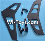 MingJi 812 Spare Parts-25 Horizontal and verticall wing with fixtures,MingJi 812 RC Helicopter Spare Parts MJ812 Parts Replacement Accessories