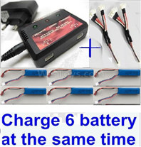 XK A160 SKYLARK Upgrade charger and balance chager & 2pcs 1-To-3 convert wire & 6pcs battery-Total can charge 6x battery and the same time,Wltech Wltoys XK A160-J3 Skylark Airplanes Parts