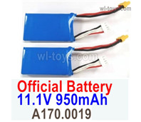 Wltoys XK A170 Parts RC Plane Battery Packs.A170.0019.11.1V 950mAh Lipo Battery.Total 2pcs.Wltoys XK A170 Boeing 747 RC Plane Toy Accessories.