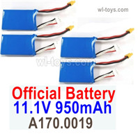 Wltoys XK A170 Parts Battery Packs.A170.0019.11.1V 950mAh Lipo Battery.Total 4pcs.Wltoys XK A170 Boeing 747 RC Plane Toy Accessories.