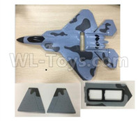 Wltoys XK A180 Fuselage Body assembly with Foam, Vertical Tail wing, and Battery compartment cove-A180.0014, Spare Parts Accessories for the XK A180 RC Plane, XK A180 Raptor Plane Parts.