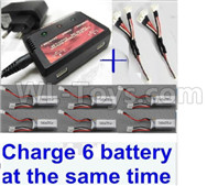 Wltoys XK A180 Upgrade charger and balance charger & 2pcs 1-To-3 convert wire & 6pcs battery-Total can charge 6x battery and the same time, Spare Parts Accessories for the XK A180 RC Plane, XK A180 Raptor Plane Parts.