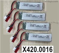 Wltoys XK A280 Parts 7.4V 600mah RC Battery packs for the Wltoys XK A280 Plane.X420.0016.Total 4pcs.
