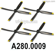 Wltoys XK A280 Parts Main Propellers,Main Rotor blades.A280.0009.Total 4pcs.Wltoys XK A280 P-51 MUSTANG RC Plane Toy Plane, RC AirPlane RC Glider Accessories.