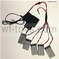 Wltoys XK A290 Parts-USB Charger wire & Upgrade 1-to-5 Conversion wire & USB-to-Socket Conversion plug.It not include the 5x battery.. Wltoys XK A290 F16 Fighter RC Plane Toy Plane, RC AirPlane RC Glider Accessories
