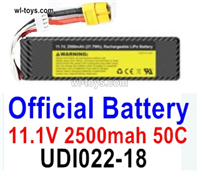 UDI UDI022 RC Battery Parts. 11.1V 2500MAH Battery. UDI022-18. Total 1pcs. UDI RC UDI022 Tylosaurus RC Boat Spare Accessories.