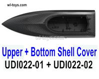 UDI UDI022 Parts Upper and Bottoem boat shell cover.UDI022-01 + UDI022-02.UDI RC UDI022 Tylosaurus RC Boat Spare Accessories.