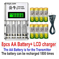 UDI UDI022 Parts-35 8pcs Rechargeable AA battery and LCD Charger for the Transmitter.UDI RC UDI022 Tylosaurus RC Boat Spare Accessories.