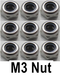 Wltoys WL915 Boat Parts-Propeller anti-slip nut,WL915-1-002,(9pcs)-M3 stainless steel ,Wltoys WL915 RC Boat spare parts,WL915 Brushless motor RC Racing boat Accessories