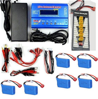 Wltoys WL915 Boat Parts-6pcs 1200mah battery & Upgrade Charger unit,Can charger 6x battery at the same time(Power & B6 Charger & 1-To-6 Parallel charging Board) ,Wltoys WL915 RC Boat spare parts,WL915 Brushless motor RC Racing boat Accessories