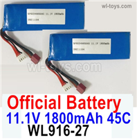 Wltoys WL916 SwordFish RC Boat Battery Parts.11.1V 1800mah Lipo Battery,WL916-27.Total 2pcs.Wltoys WL916 RC Boat Spare Accessories.