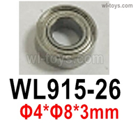 Wltoys WL916 Parts Bearings.WL916-26,Φ4*Φ8*3mm Ball Bearings..Wltoys WL916 RC Boat Spare Accessories.