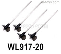 Wltoys WL917 Parts Propeller set. WL917-20.TOTAL 4 Set.It contains 4 propeller and 4pcs iron shaft with a size of φ2*75.5MM. The Knurling length is 3MM. Material is stainless steel.Wltoys WL917 RC Boat Spare Accessories.XKS WL917 Jet Ship Accessories.