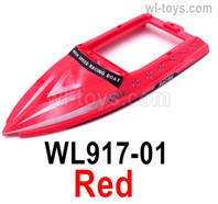 Wltoys WL917 Parts Upper Boat Shell cover.WL917-01.Red color.Wltoys WL917 RC Boat Spare Accessories.XKS WL917 Jet Ship Accessories.