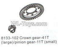 DHK RAZ-R Parts-Crown gear-41T(Large)+Pinion gear-11T(Small) Parts-8133-102,DHK RAZ-R Parts,DHK Wolf Parts,DHK HOBBY 8133 8134 Parts
