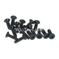 DHK RAZ-R Parts-Flathead screw-Coarse thread(KB3x10mm)-16pcs Parts-8381-012,DHK RAZ-R Parts,DHK Wolf Parts,DHK HOBBY 8133 8134 Parts