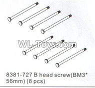 DHK RAZ-R Parts-B head screw(BM3x56MM)-8pcs Parts-8381-727,DHK RAZ-R Parts,DHK Wolf Parts,DHK HOBBY 8133 8134 Parts