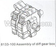 DHK CrosseAssembly of diff gear box Parts-8133-100 ,DHK Crosse 8136 RC Car Parts,DHK Hobby Crosse 8136 Parts