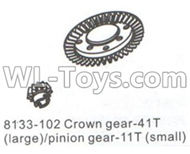 DHK Crosse Parts-Crown gear-41T(Large)+Pinion gear-11T(Small) Parts-8133-102,DHK Crosse 8136 RC Car Parts,DHK Hobby Crosse 8136 Parts