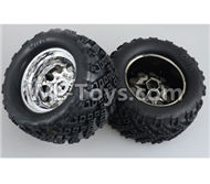 DHK Crosse Parts-Tire complete(Chrome wheels)-2pcs Parts-8136-004-01 ,DHK Crosse 8136 RC Car Parts,DHK Hobby Crosse 8136 Parts