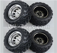 DHK Crosse Parts-Tire complete(Chrome wheels)-4pcs Parts-8136-004-02 ,DHK Crosse 8136 RC Car Parts,DHK Hobby Crosse 8136 Parts