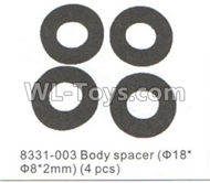 DHK Crosse Parts-Body spacer(18X8X2mm)-4pcs Parts-8331-003,DHK Crosse 8136 RC Car Parts,DHK Hobby Crosse 8136 Parts