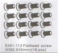 DHK Optimus Parts-Flathead Screw(KM2.6X6mm)-16pcs Parts-8381-113,DHK Optimus 8383 Parts,DHK Optimus Parts-XL Buggy,DHK Hobby 8383 Parts