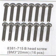 DHK Optimus Parts-B head screw(BM3X20mm)-16pcs Parts-8381-715,DHK Optimus 8383 Parts,DHK Optimus Parts-XL Buggy,DHK Hobby 8383 Parts
