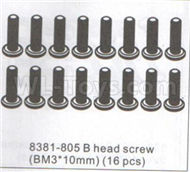 DHK Optimus Parts-B head screw(BM3x10mm)-16pcs Parts-8381-805,DHK Optimus 8383 Parts,DHK Optimus Parts-XL Buggy,DHK Hobby 8383 Parts